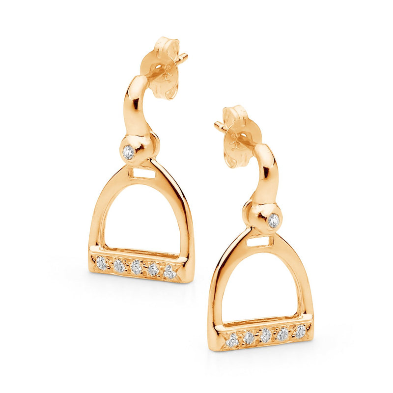 9ct Rose Gold Traditional Stirrup Earrings