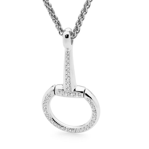 Sterling Silver Large 'D' and Half Bit with Cubic Zirconia