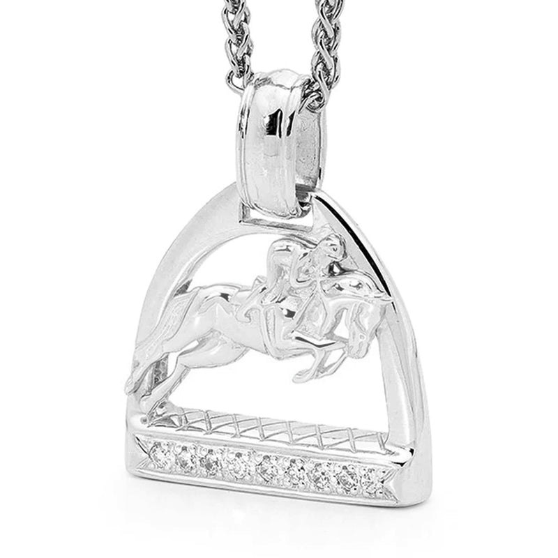 Sterling Silver Large Stone Set Stirrup with Show Jumper