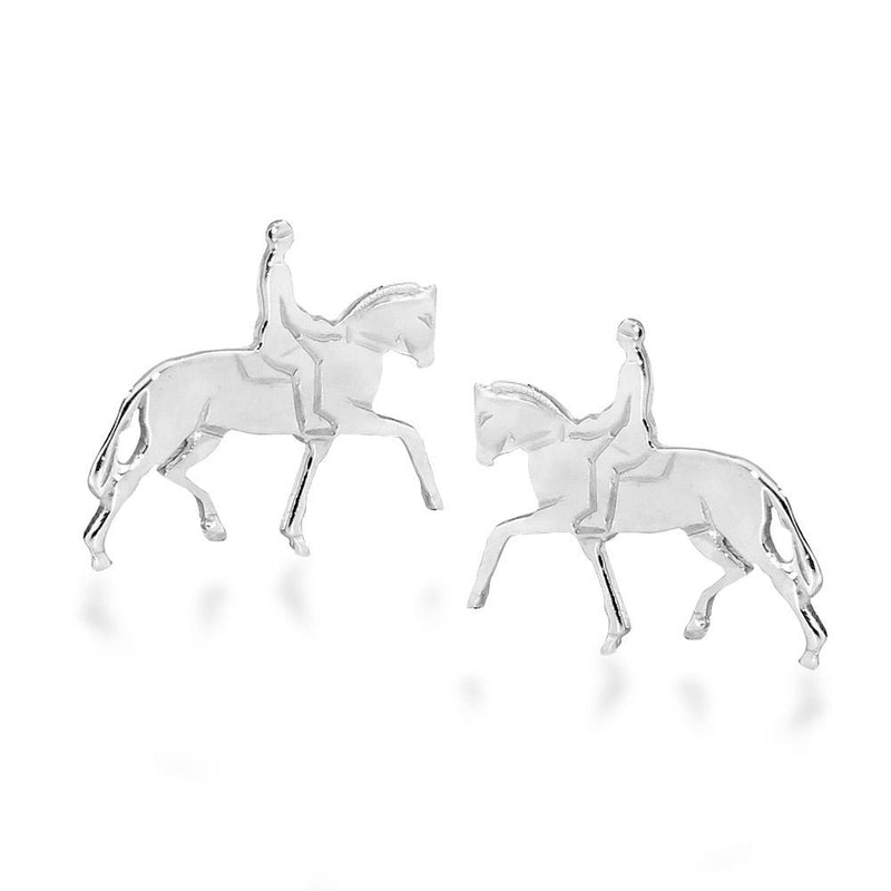 Sterling Silver Horse and Rider Stud Earings