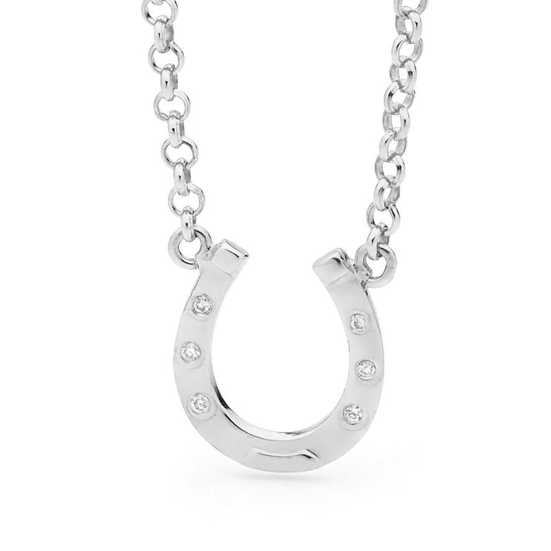Sterling Silver Medium Horseshoe Pendant with Chain