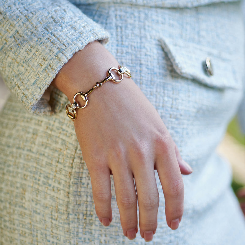 9ct Rose Gold Timeless Bit and Diamond Set Bracelet