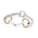 9ct Rose Gold and Sterling Silver Bit Fitted Bracelet