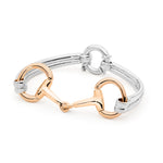9ct Rose Gold Bit and Sterling Silver Fitted Bracelet