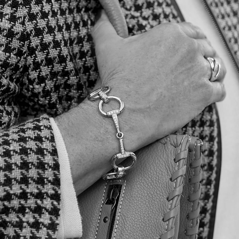 Sterling Silver stone set Bit Bracelet