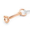 9ct White Gold Diamond "Bit" and 9ct Rose Gold Fitted Bracelet