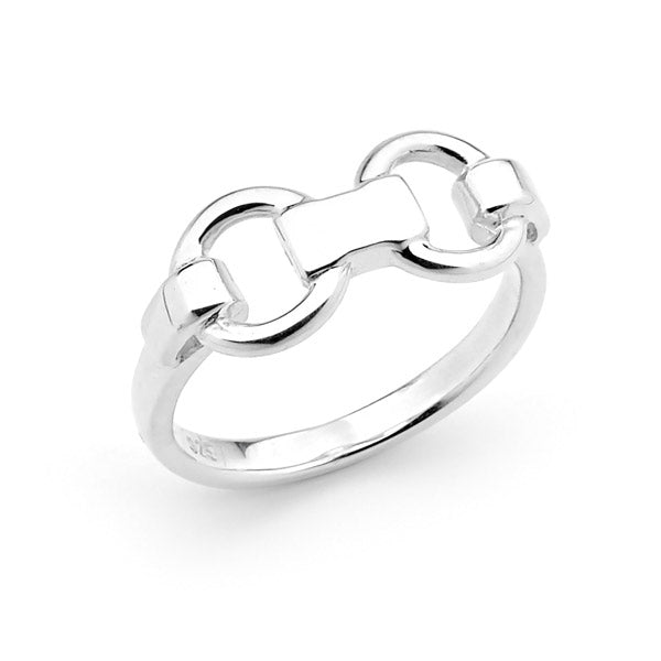 9ct White Gold Dainty "D" Ring