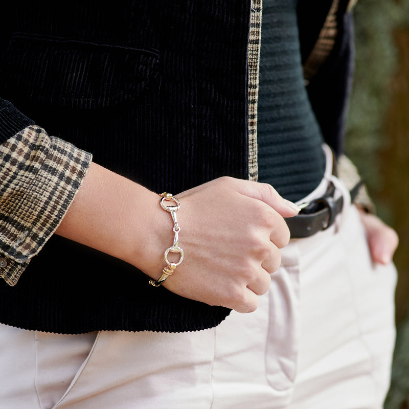 9ct Rose Gold and Sterling Silver Bit Bracelet