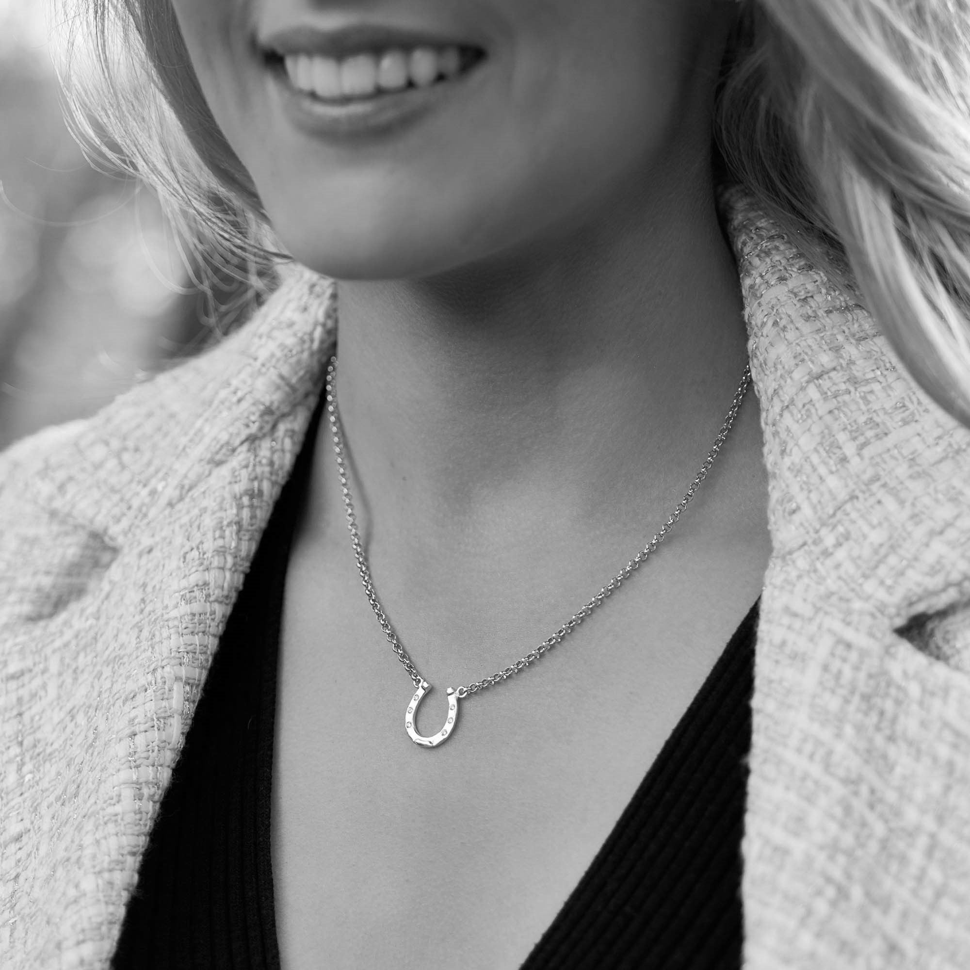 Sterling Silver 18k Gold Horseshoe Necklace Tiffany Horseshoe