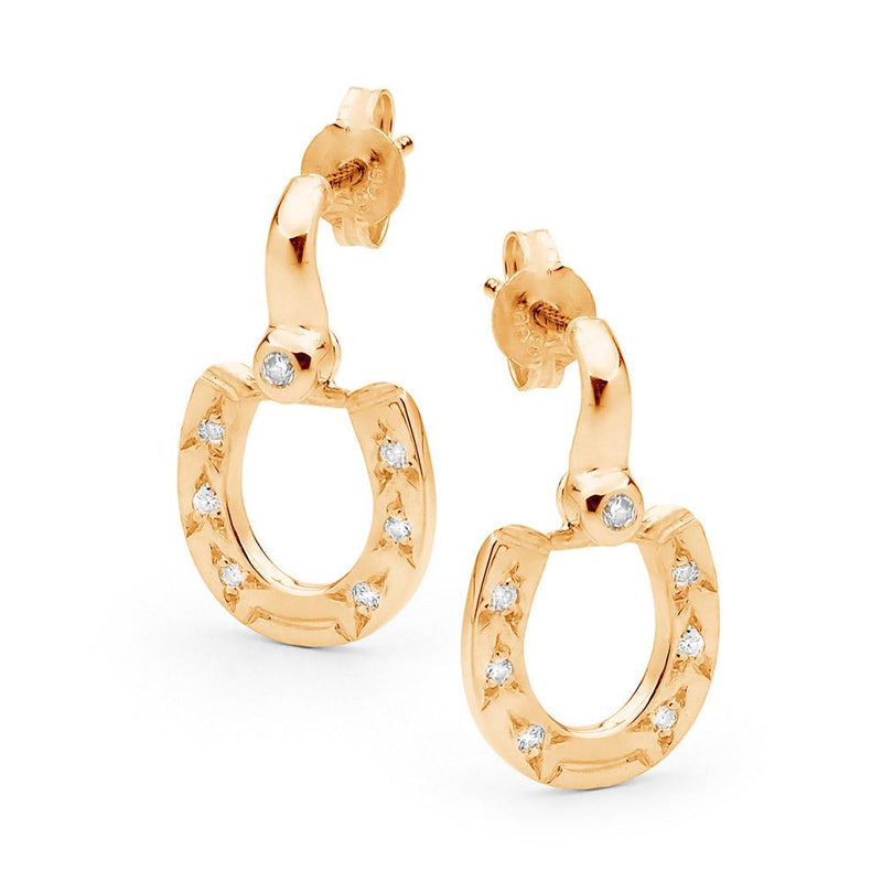 9ct Rose Gold Classic Horseshoe Earrings