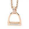 9ct Rose Gold Medium Diamond Set Stirrup and Bale Pendant