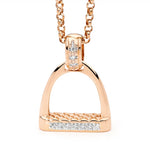 9ct Rose Gold Medium Diamond Set Stirrup and Bale Pendant