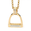 9ct Yellow Gold Medium Diamond Set Stirrup and Bale Pendant