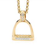 9ct Yellow Gold Medium Diamond Set Stirrup and Bale Pendant