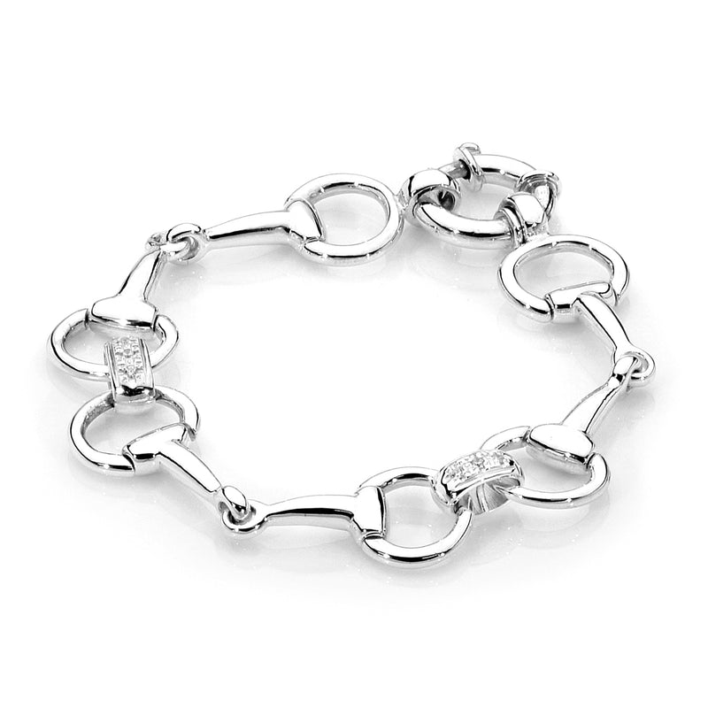 Sterling Silver Timeless Bit and Stone Set Bracelet