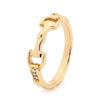 9ct Yellow Gold and Diamond Bit Ring