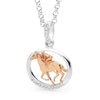 9ct Rose Gold Racehorse in a Sterling Silver Oval Frame