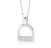 Sterling Silver Small Stone Set Stirrup Pendant