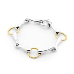 9ct Yellow Gold and Sterling Silver Solid Bit Bracelet