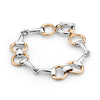 9ct Rose Gold 'D' and Sterling Silver Two Tone Bit Bracelet