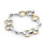9ct Yellow Gold 'D' and Sterling Silver Two Tone Bit Bracelet