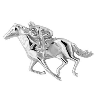 Sterling Silver Racehorse  Pin