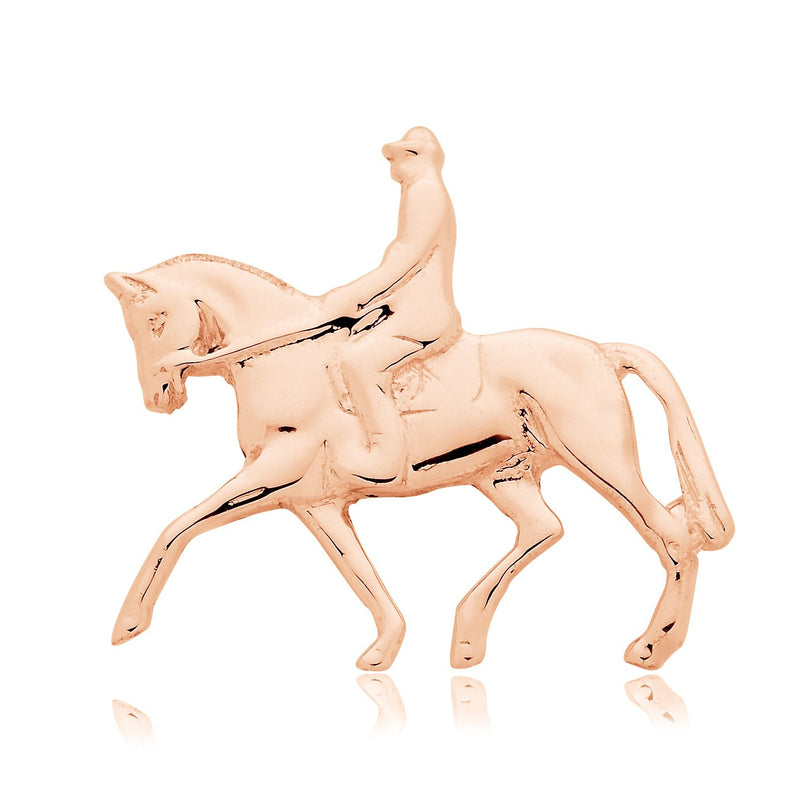 9ct Rose Gold Dressage Horse Pin