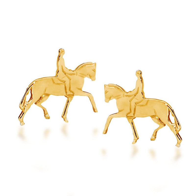 9ct yellow Gold Horse and Rider Stud Earings