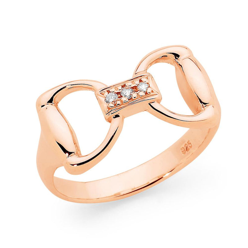 9ct Rose Gold and Diamond D Bit Ring