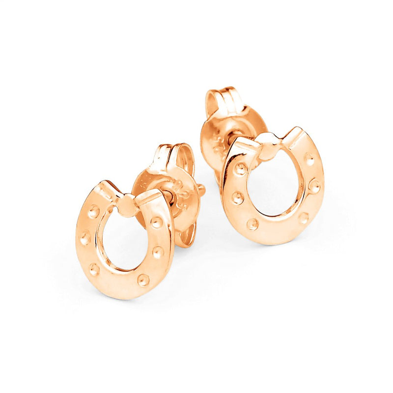9ct Rose Gold 'Petite' Horseshoe Earrings