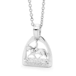Sterling Silver Petite Stirrup with Pony and Rider Pendant