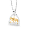 9ct Yellow Gold and Sterling Silver Petite Stirrup with Pony and Rider Pendant