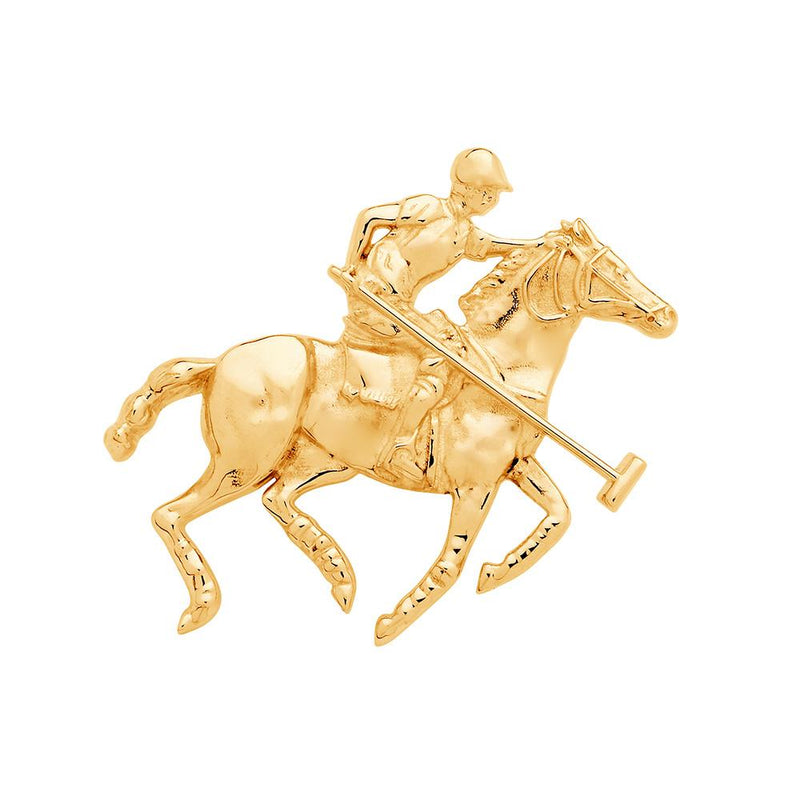 9ct Yellow Gold Polo Pony Pin
