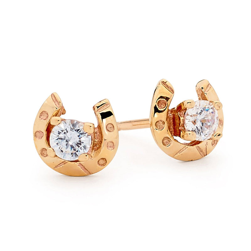 9ct Rose Gold Horseshoe Earrings