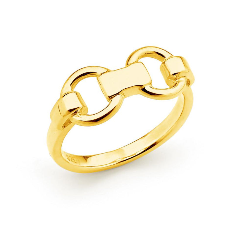 9ct Yellow Gold Dainty "D" Ring