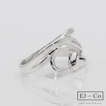 9ct White Gold and Diamond Elegant Stirrup Ring
