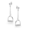 Sterling Silver Drop Stirrup Earrings