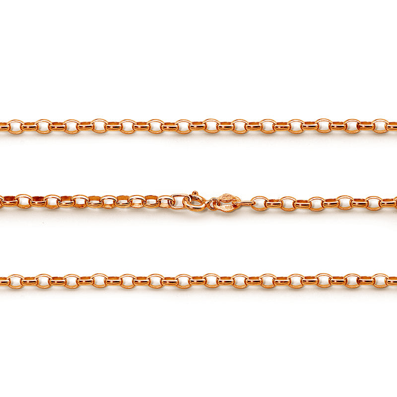 9ct Rose Gold Belcher 2 Small Oval Link Chain