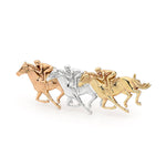 Multi-Gold Raceshorse Brooch