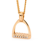 9ct Rose Gold and Diamond Petite Stirrup Pendant