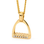 9ct Yellow Gold and Diamond Petite Stirrup Pendant